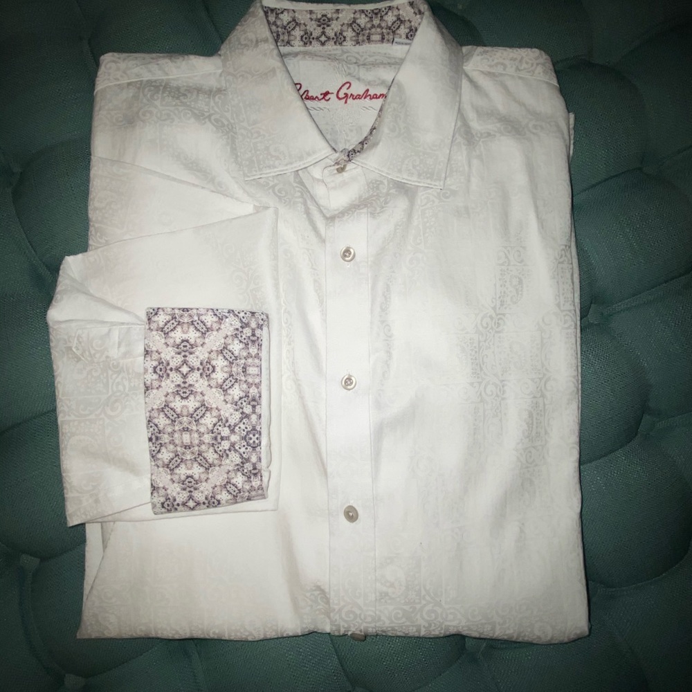 Robert Graham white dress shirt with detail